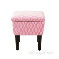 Pink Rekreasi Kain Penyimpanan Ottoman Furniture Ruang Tamu